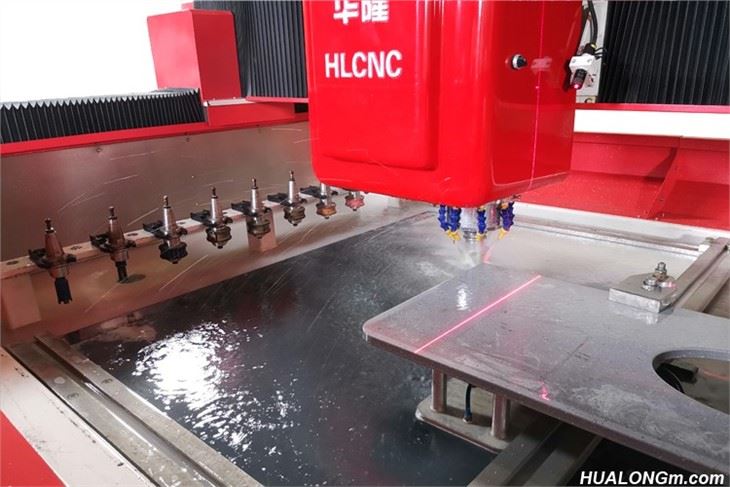 Stone Machinery CNC Automatic Tools Changed Center For Processing Stone Countertop Drilling And Grinding With Italian Software Profiling Machine